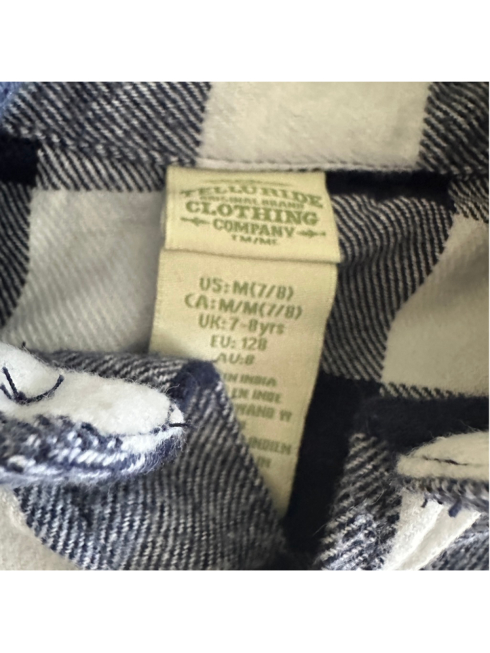 Telluride Plaid Hooded Shirt Boys M 7 8 Blue Buffalo Plaid Hoodie - Picture 2 of 6